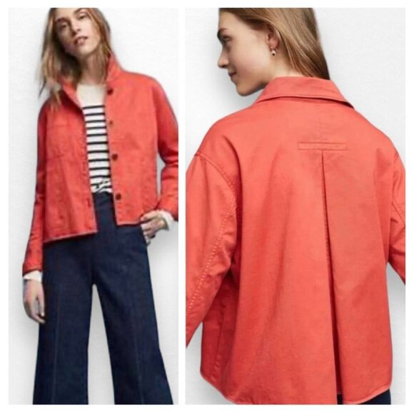 Chino by Anthropologie Orange Swing Jacket Size Small - Picture 2 of 10